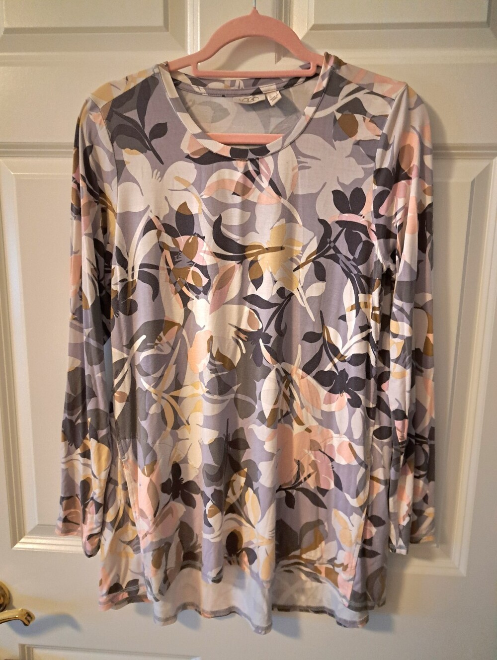 LOGO lori goldstein TOP long sleeve SILKY SOFT pockets TUNIC